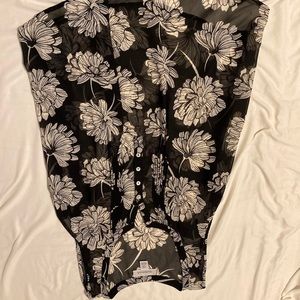 Motherhood black & white sheer blouse